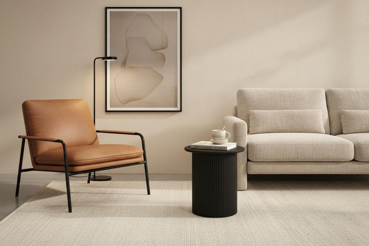 STOLIK BOCZNY WIM - czarny, Design, materiał drewnopochodny (40/40/41cm) - Xora