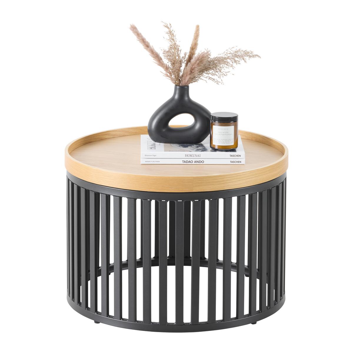 Couchtisch Jail Naturfarben/Schwarz - Schwarz/Naturfarben, MODERN, Holz/Holzwerkstoff (60/60/35cm) - Mömax