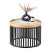 SOFFBORD JAIL - svart/naturfärgad, Modern, metall/trämaterial (60/60/35cm) - Mömax