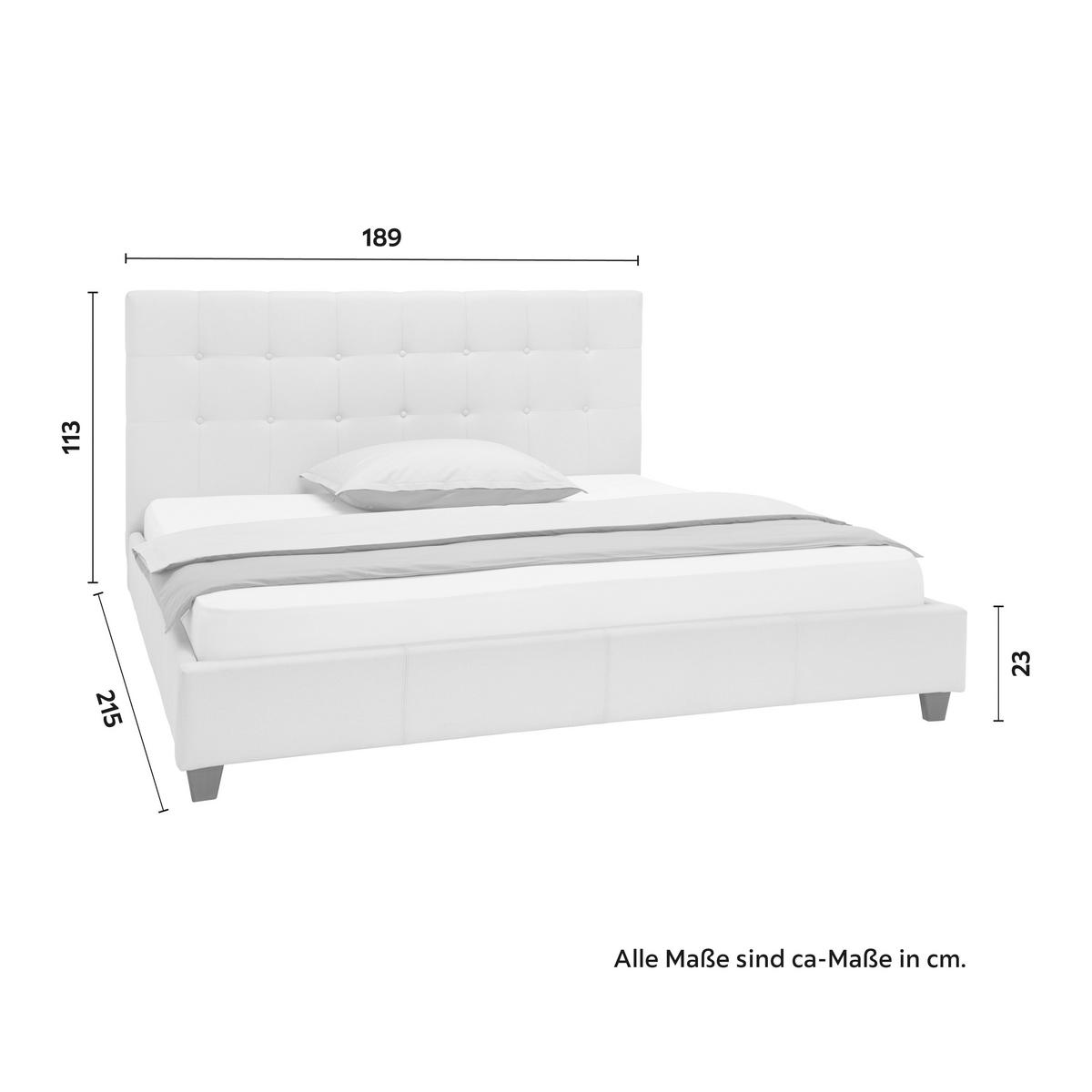 Polsterbett FREDERICO beige, ca. 180x200cm - Creme/Schwarz, Modern, Holzwerkstoff/Kunststoff (180/200cm) - Bessagi Home