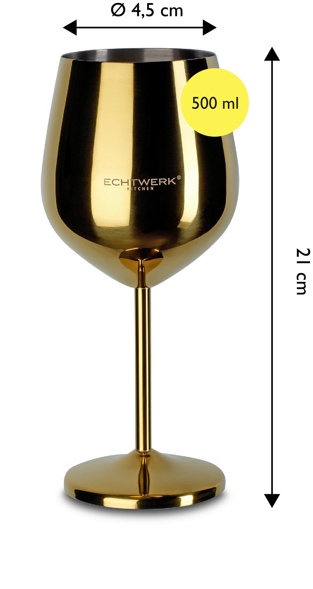 Set Kozarcev Wine, 6-Delni - zlate barve, Trend, kovina (21cm) - Echtwerk