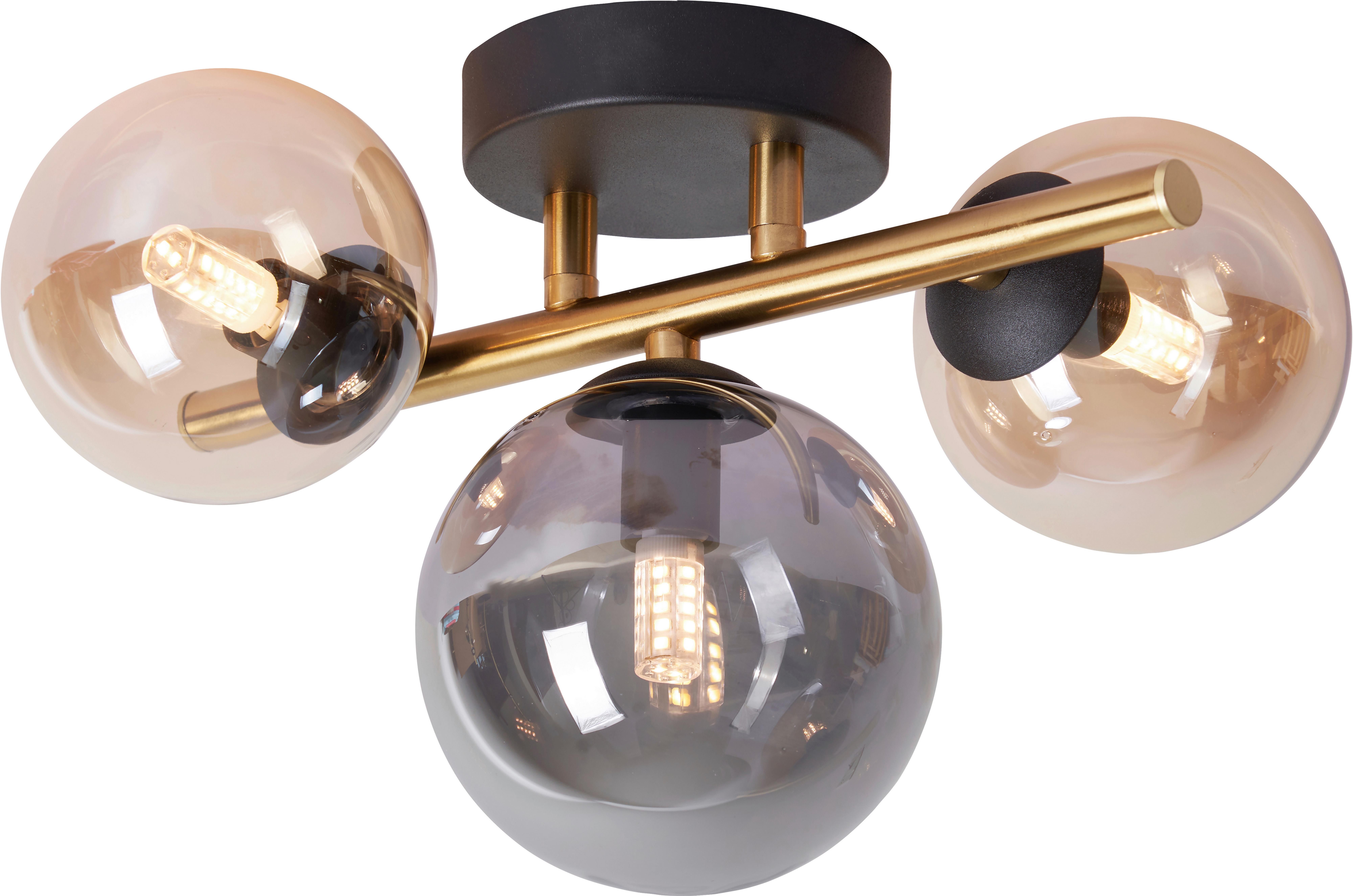 KINKIET LED AMBEROK - kolor bursztynowy/czarny, Lifestyle, metal/szkło (28/21/19cm) - Dieter Knoll