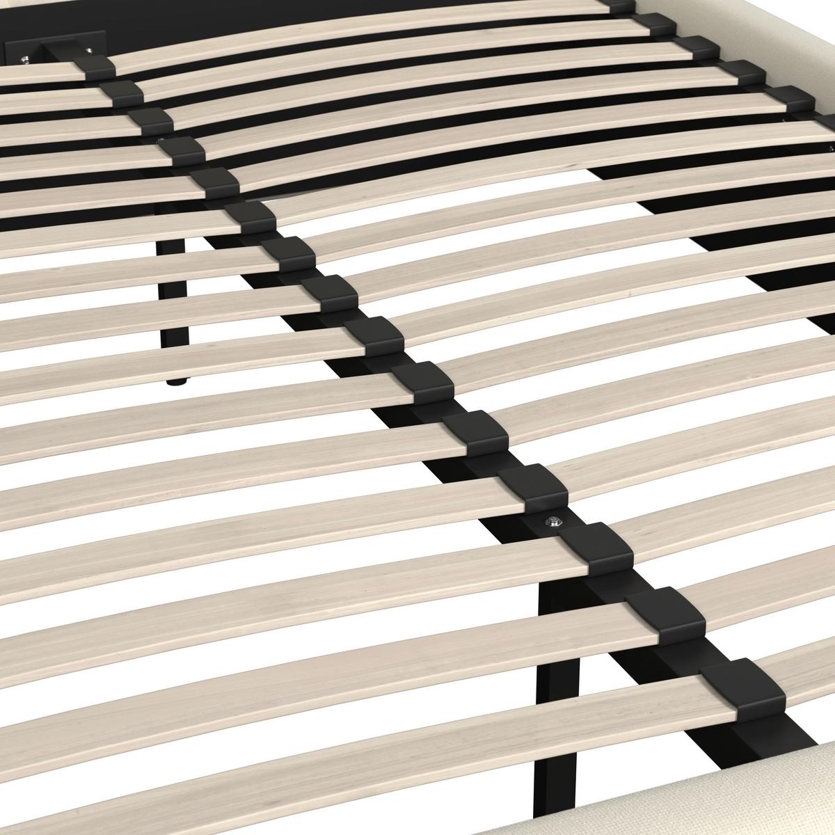 Polsterbett Embrace Elfenbein ca. 160x200 cm - Elfenbein/Eichefarben, MODERN, Holz/Kunststoff (160/200cm) - Bessagi Home