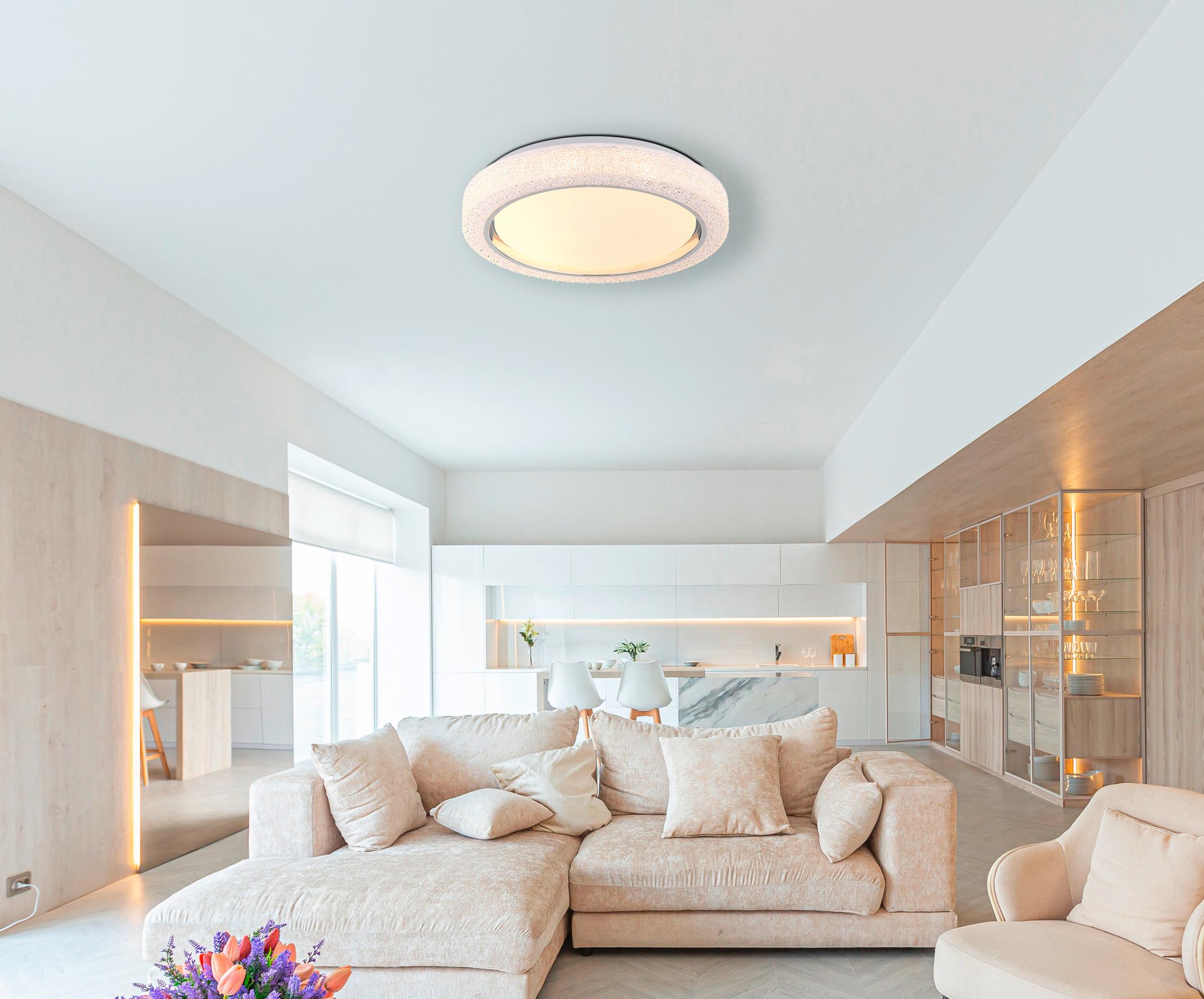 LED-DECKENLEUCHTE 41265CCT LIAMI - Weiss, Basics, Kunststoff/Metall (40/8cm) - Globo