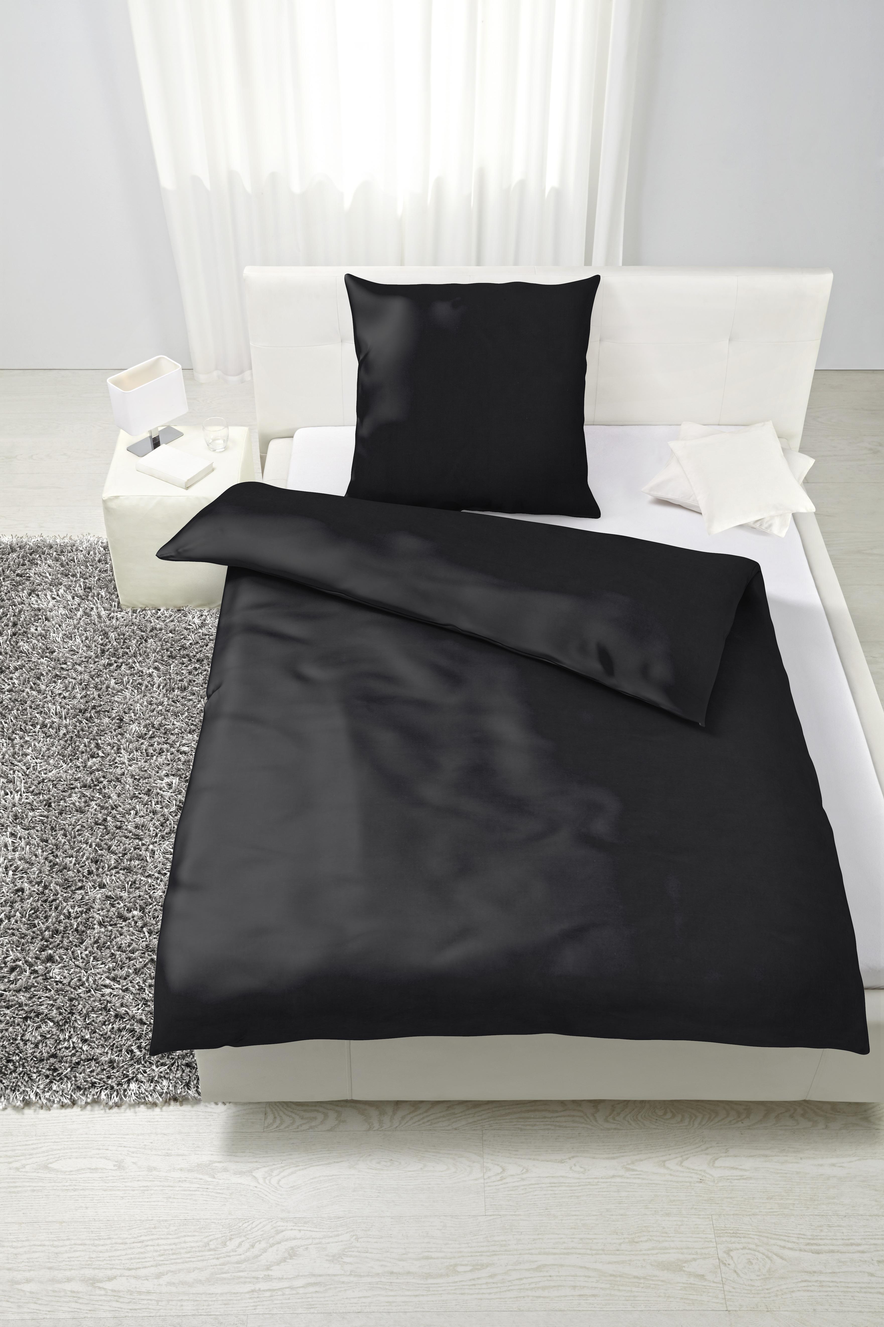 Bettwäsche Blacky ca. 135x200cm - Schwarz, MODERN, Textil (135/200cm) - Modern Living