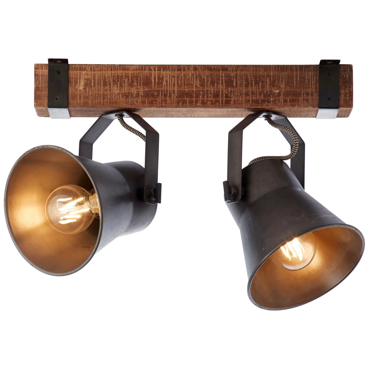 Deckenleuchte Plow in Schwarz max. 10 Watt - Schwarz, Design, Holz/Metall (40/24cm) - Brilliant