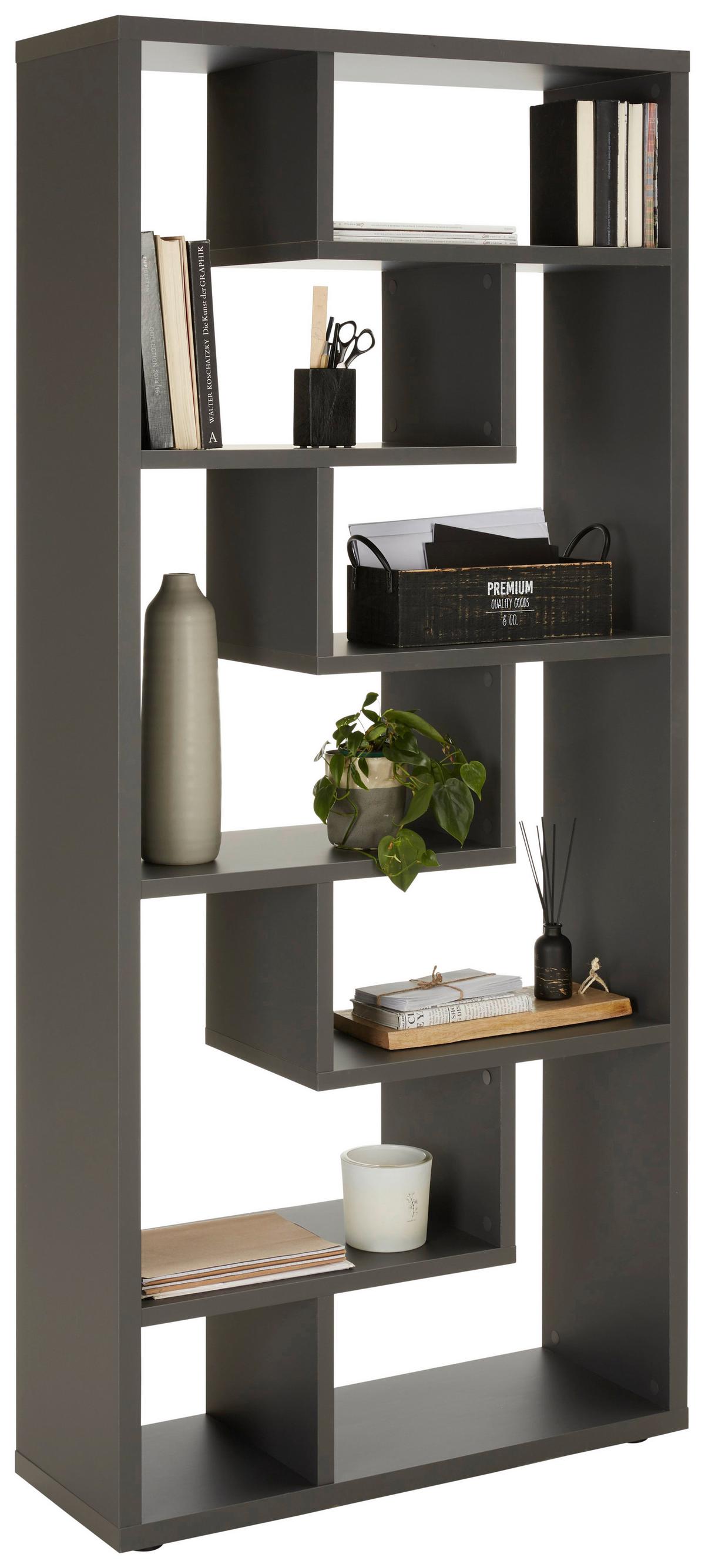 Polica Bounty - crna/antracit, Moderno, drvni materijal/plastika (90/199/33cm) - Premium Living