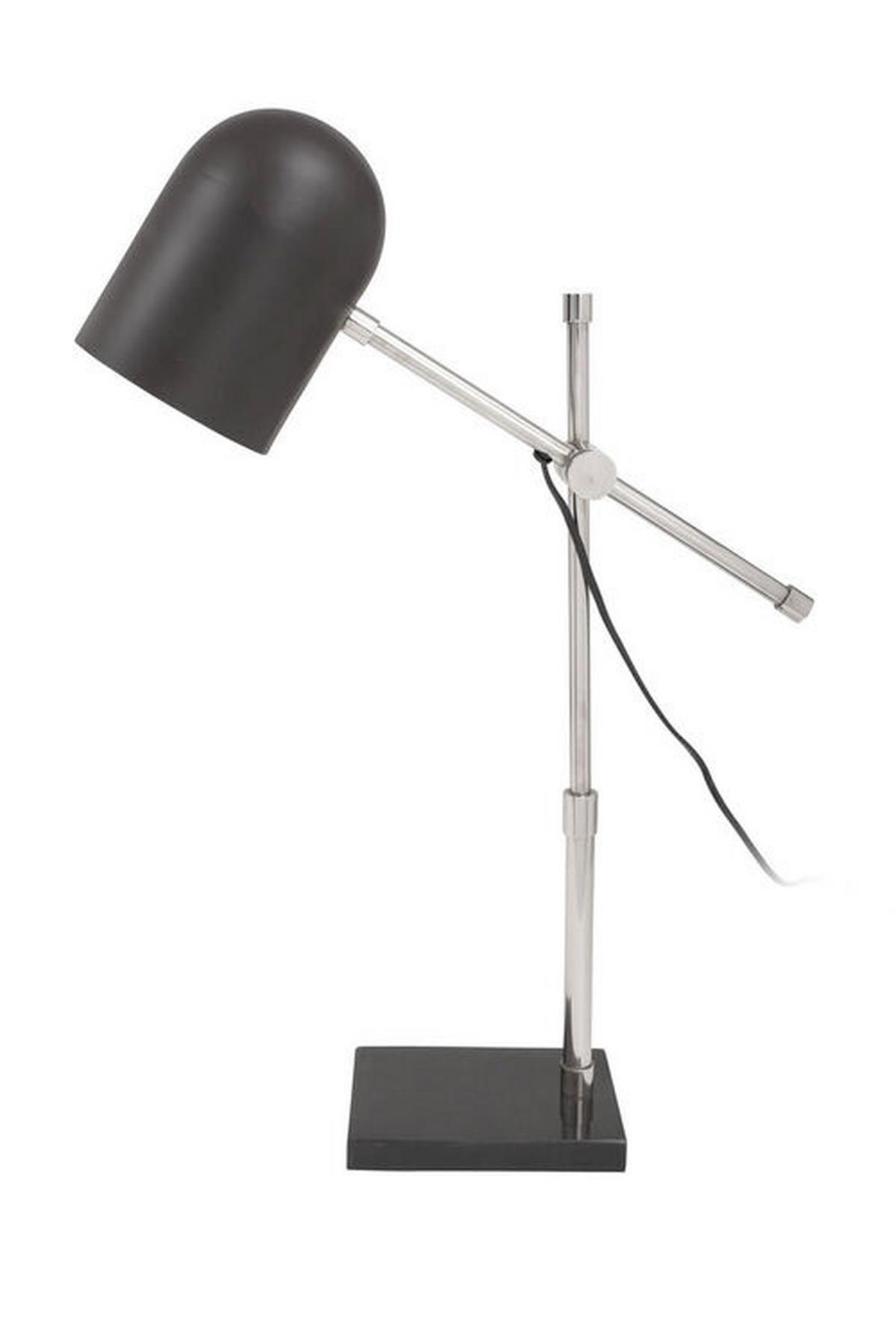 Stehleuchte 9elsy-Siv - Silberfarben/Schwarz, Design, Kunststoff/Stein (12/54/46cm) - Kayoom