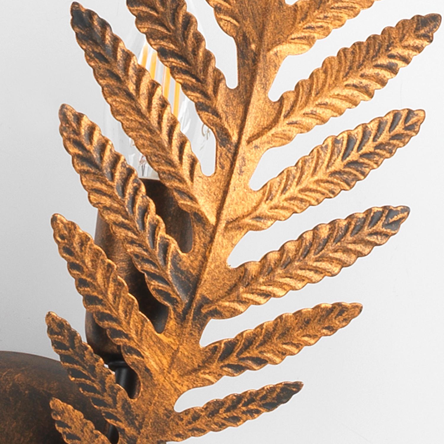 Wandleuchte Felce Bronzo Bronzefarben max.  Watt - Bronzefarben, Natur, Metall (30/14cm)