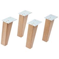 Fußset "Finn" , eiche, 4-teilig - Eichefarben, MODERN, Holz - MID.YOU