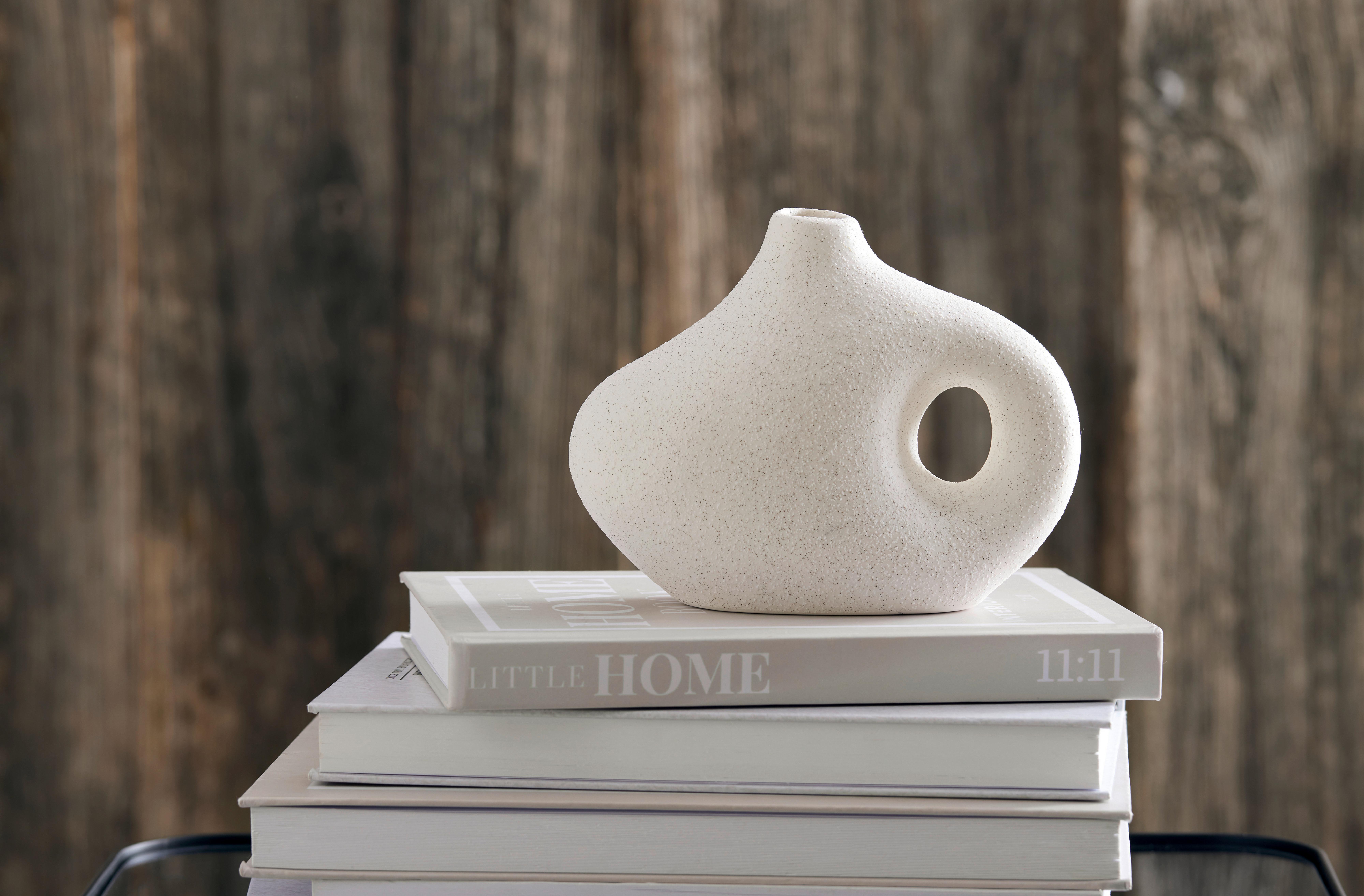 Vase Luis Beige - Beige, KONVENTIONELL, Keramik (17/13/7cm) - Modern Living