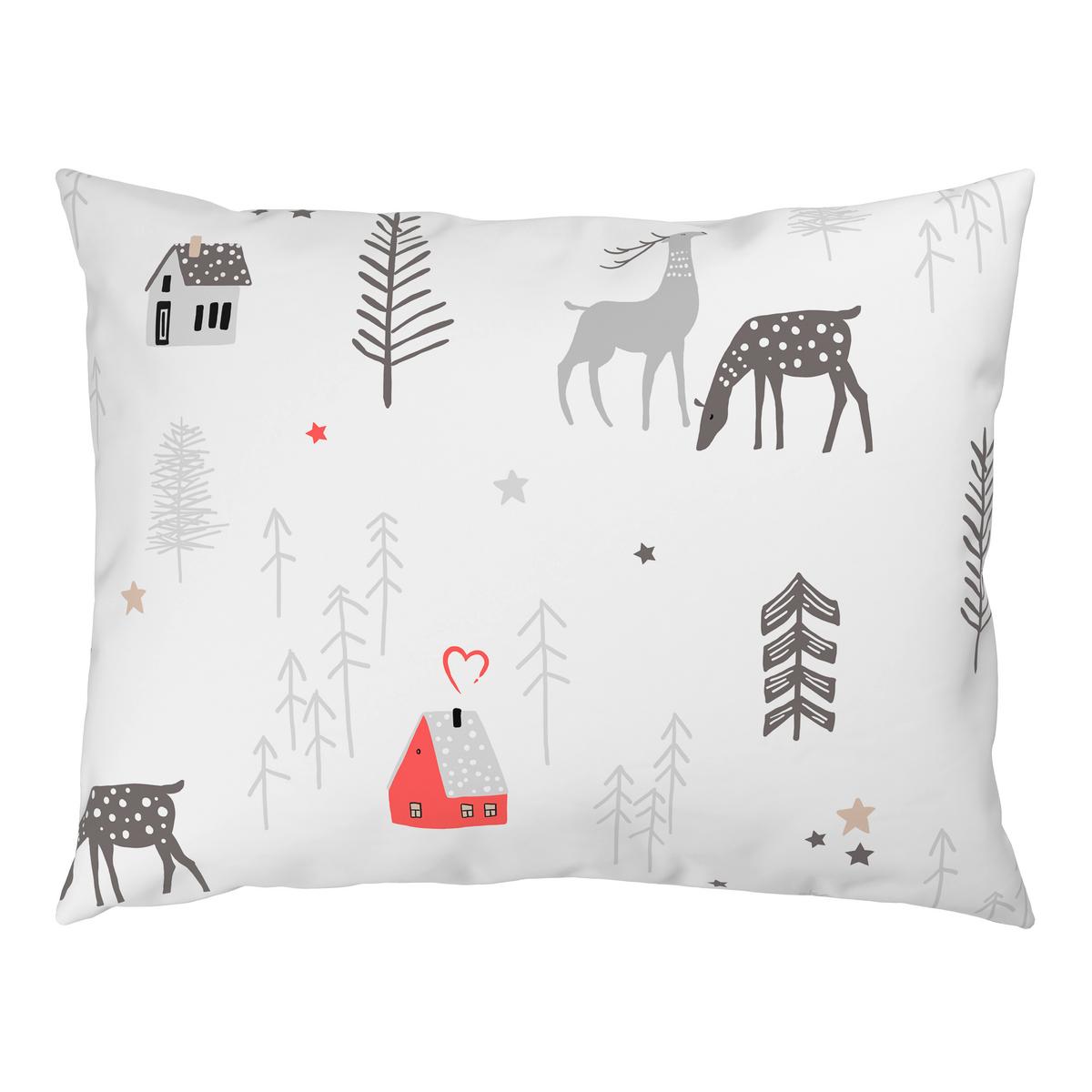 Posteljnina Lotte - rdeča/siva, tekstil (140/200cm) - Mömax