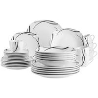 KOMBISERVICE DECORA - noir/blanc, Trend, céramique - Mäser