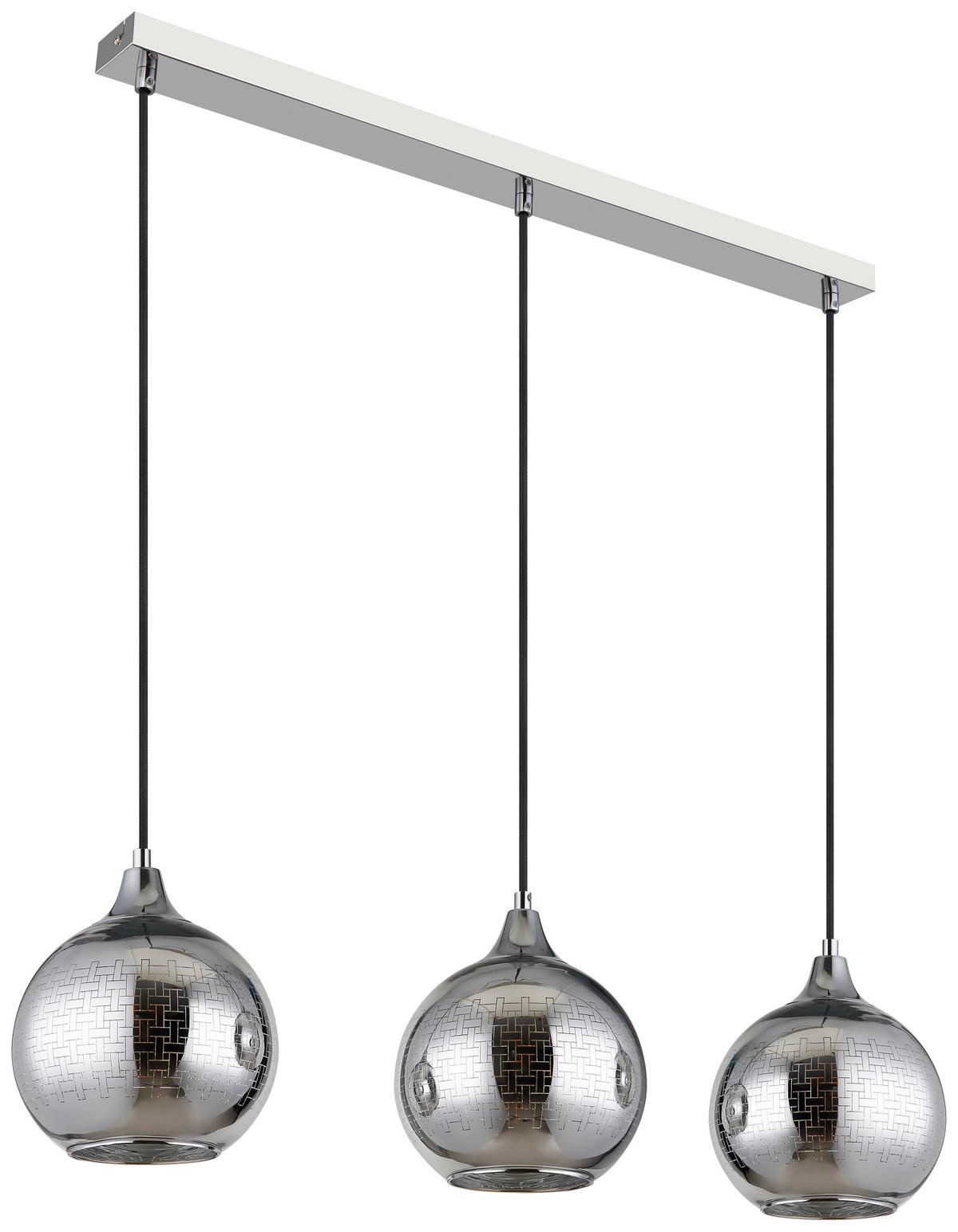 LAMPA WISZĄCA LOTTE - kolor srebrny/kolor chromowy, Design, metal/szkło (86/20/129cm) - Collet's Monde