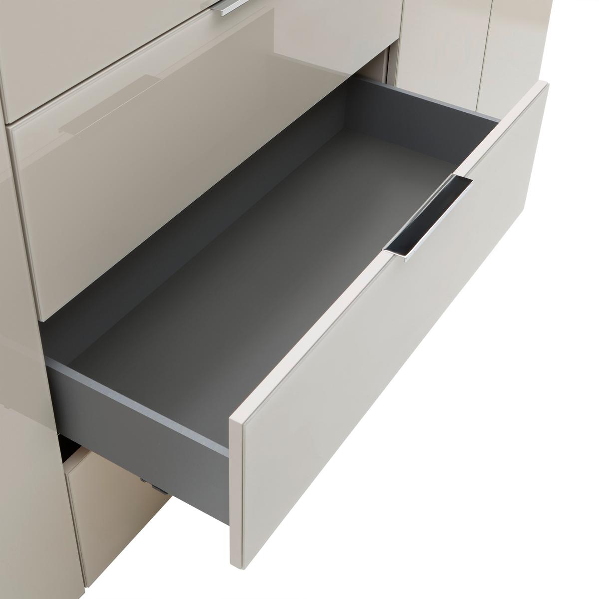 Sideboard Siena Kaschmirfarben - Chromfarben/Kaschmir, MODERN, Glas/Holzwerkstoff (226/99/40cm) - Mömax