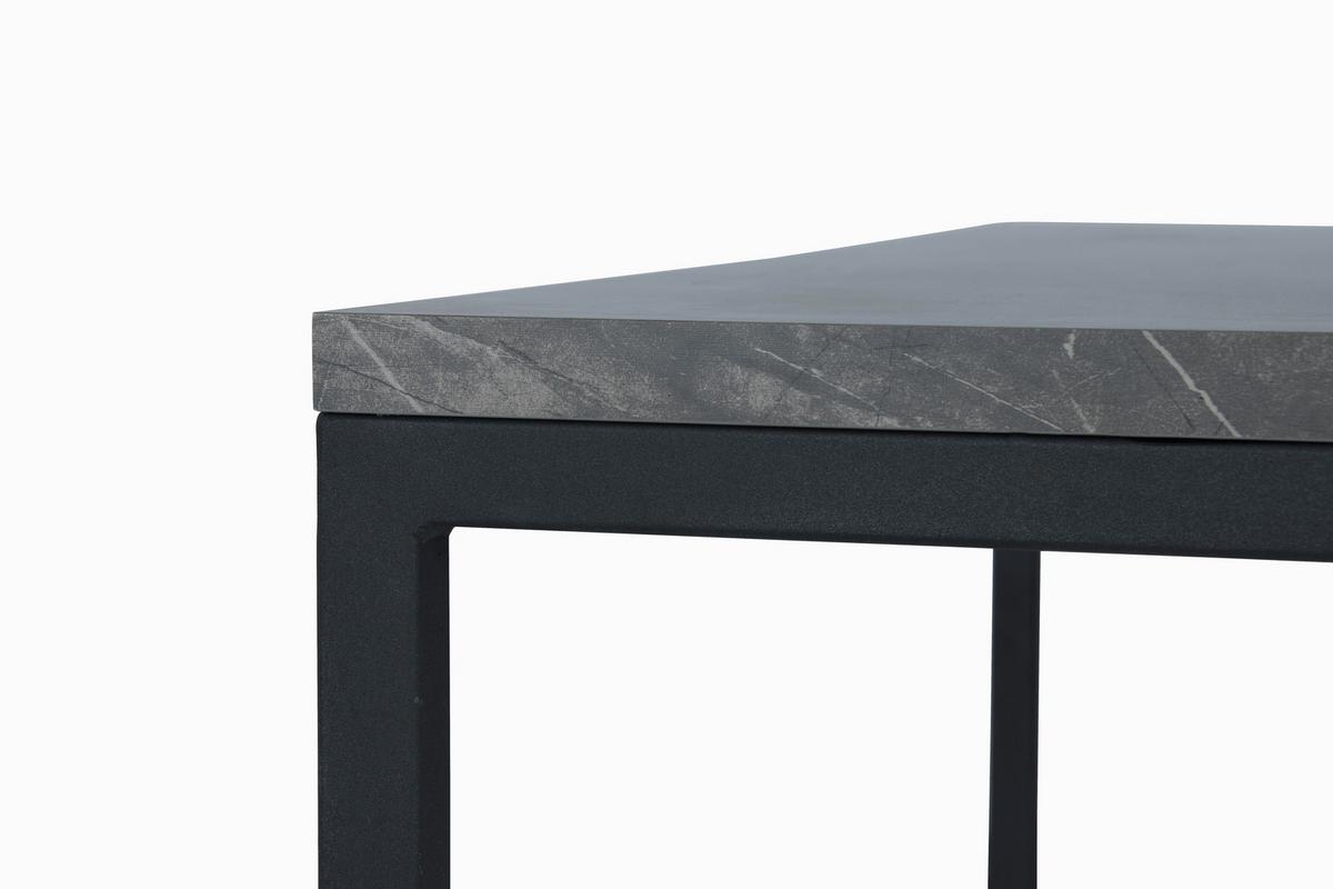 STOLIK KAWOWY CARRARA - czarny/szary, Design, materiał drewnopochodny/metal (80-60/80-60/50,5-40,5cm) - MID.YOU