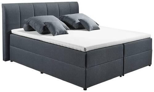 Boxspringbett Granada ca. 180x200 cm Anthrazit - Anthrazit/Schwarz, Basics, Kunststoff/Textil (180/200cm) - MID.YOU