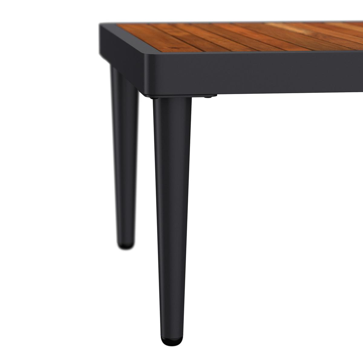 Lounge Garnitura Basel, Siva, Akacija, 3-Delno - siva/naravne barve, Moderno, kovina/steklo (186/150cm) - Beldano