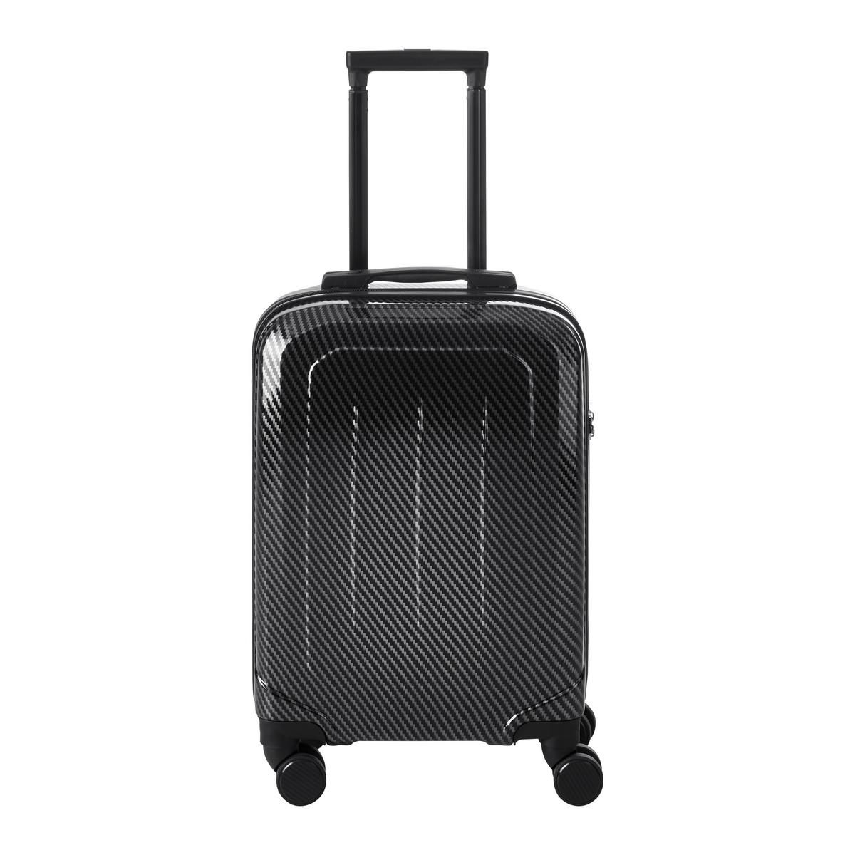 Reisekofferset Tokio Schwarz/Silberfarben, 3-teilig - Silberfarben/Schwarz, KONVENTIONELL, Kunststoff/Textil - Mömax