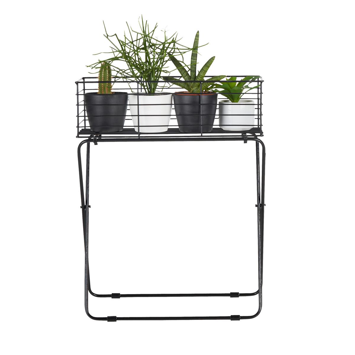 Növénytartó Black Times - fekete, Basics, fém (50/64/24cm) - Modern Living