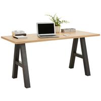 Masa de scris Mister office - culoare lemn stejar/negru, Modern, material pe bază de lemn (160/75/70cm) - Modern Living