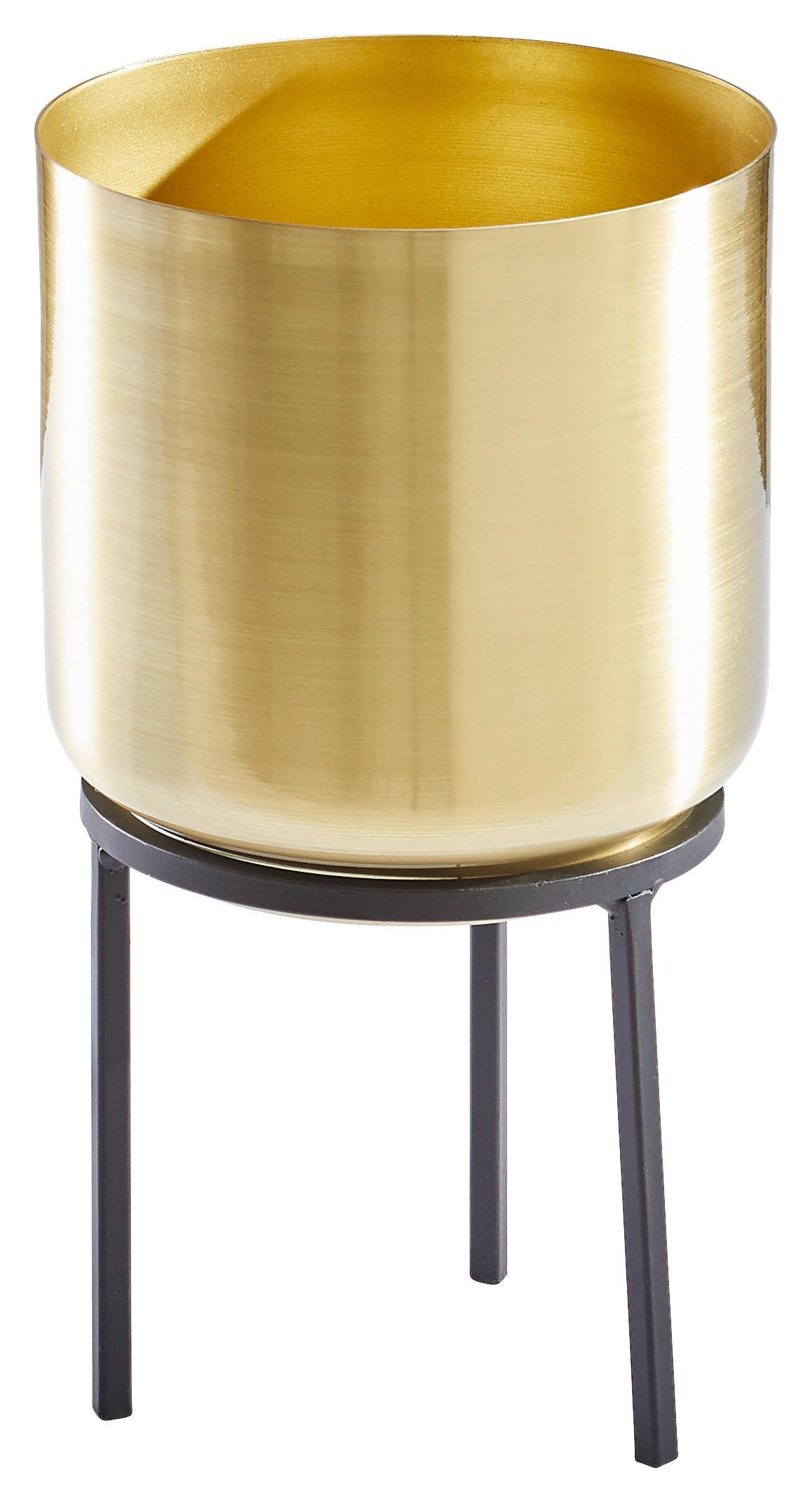 DONICZKA NA KWIATY GLAM LIVING - czarny/kolor złoty, Trend, metal (13/23cm) - Ambia Home