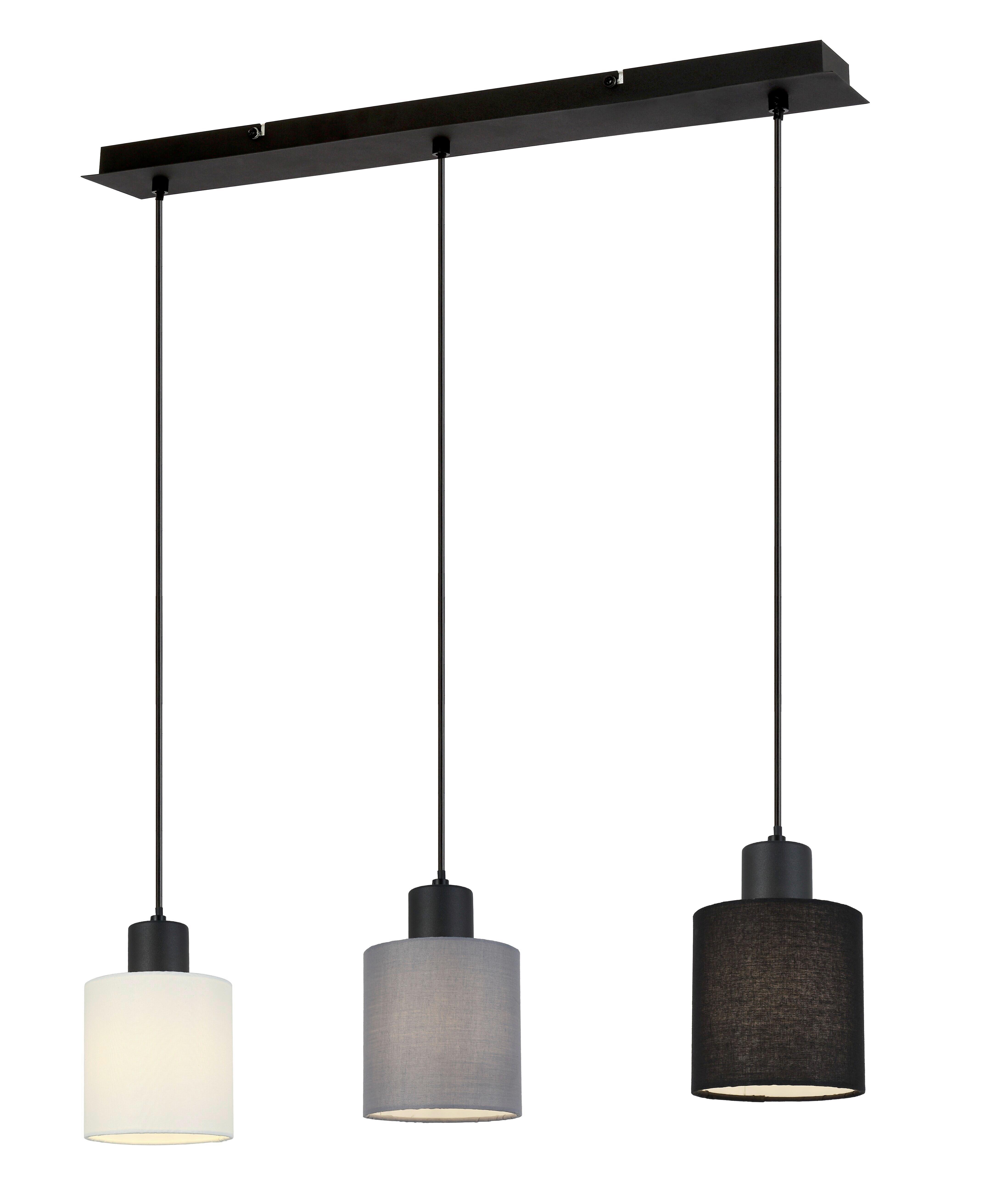 LAMPA WISZĄCA MIA - beżowy/czarny, Trend, metal/tkanina (64/12/120cm) - Novel