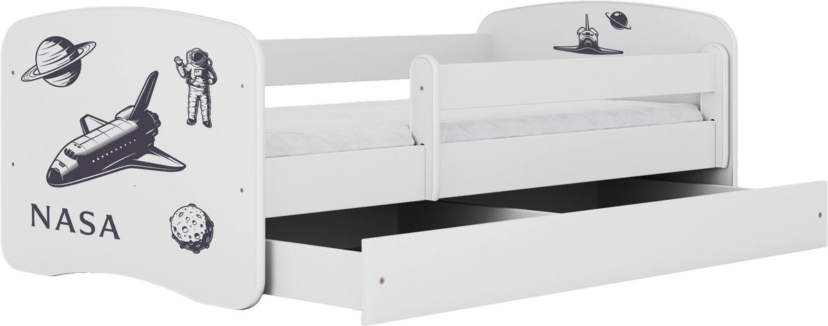 Otroška Postelja Babydreams, Bela, 80x160cm - bela/barve breze, Moderno, tekstil/leseni material (80/160cm) - MID.YOU