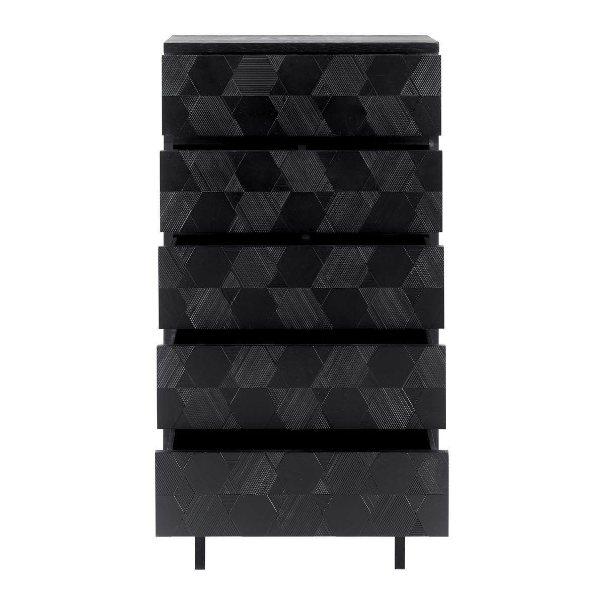 Komód Roma - fekete, Modern, fa/fém (54/103/39cm) - Bessagi Home