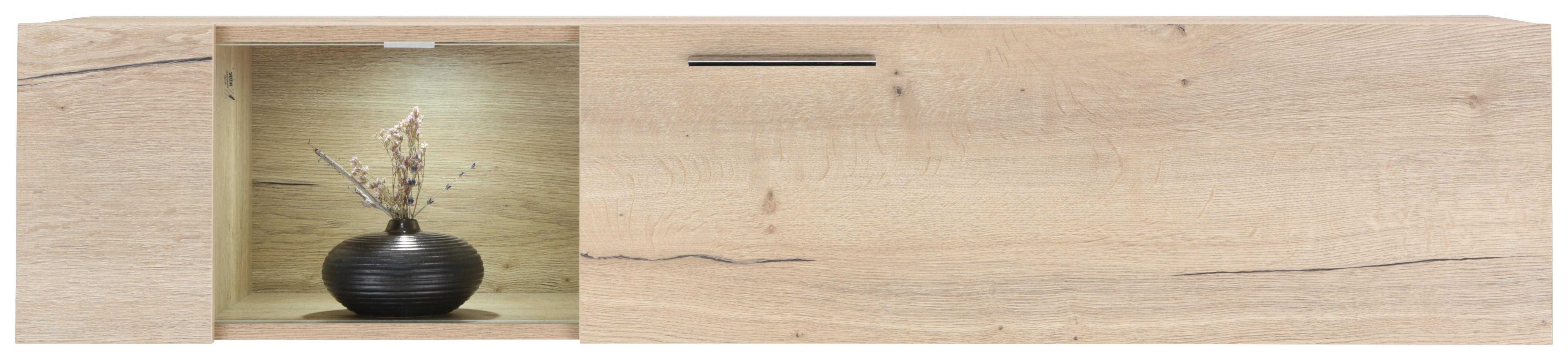 Viseči Element Malmö - barve hrasta/bela, Moderno, kovina/leseni material (144/35/38cm) - Premium Living