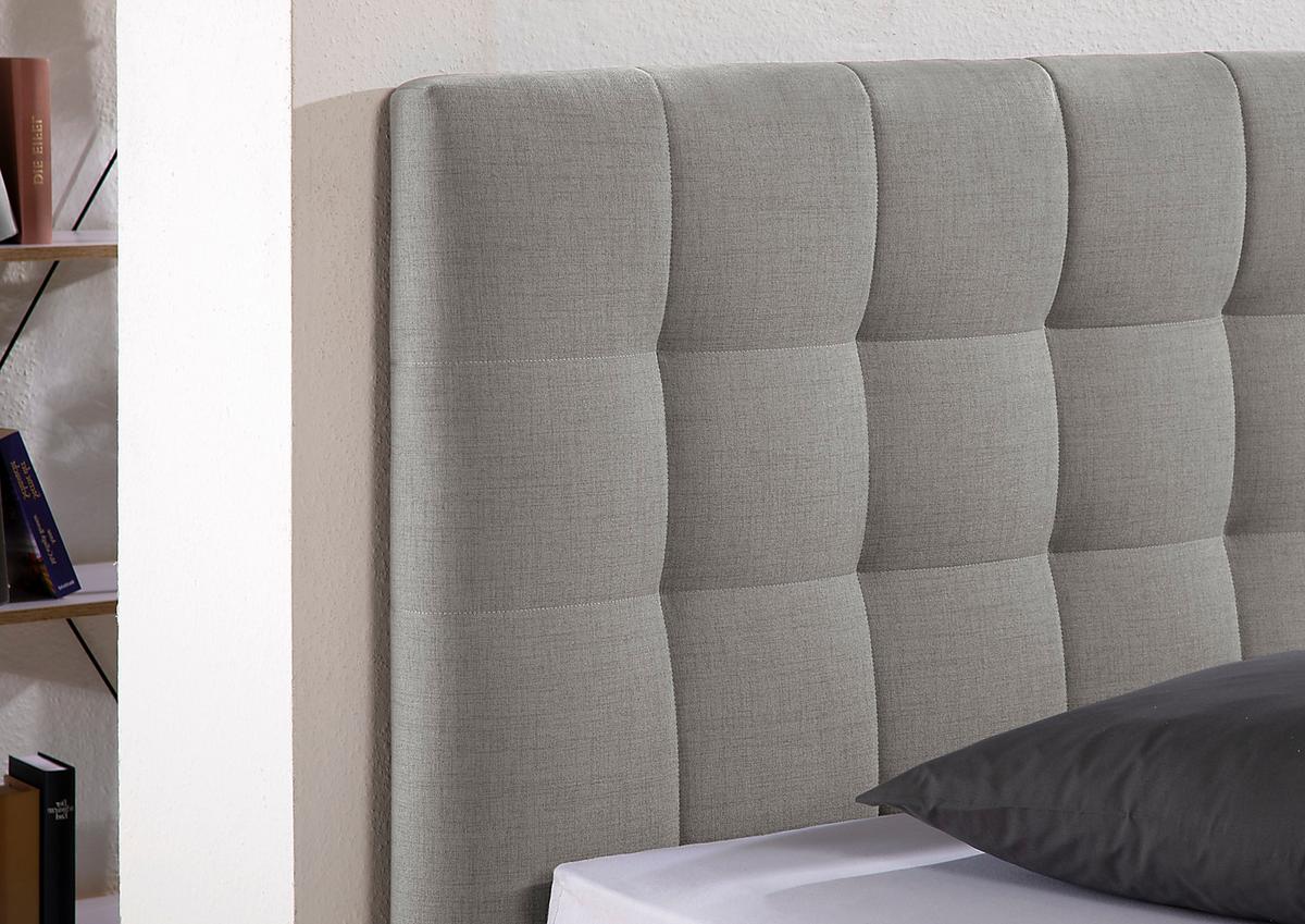 Polsterbett Maurizio Grau ca. 180x200 cm - Silberfarben/Grau, MODERN, Textil/Metall (180/200cm) - Livetastic