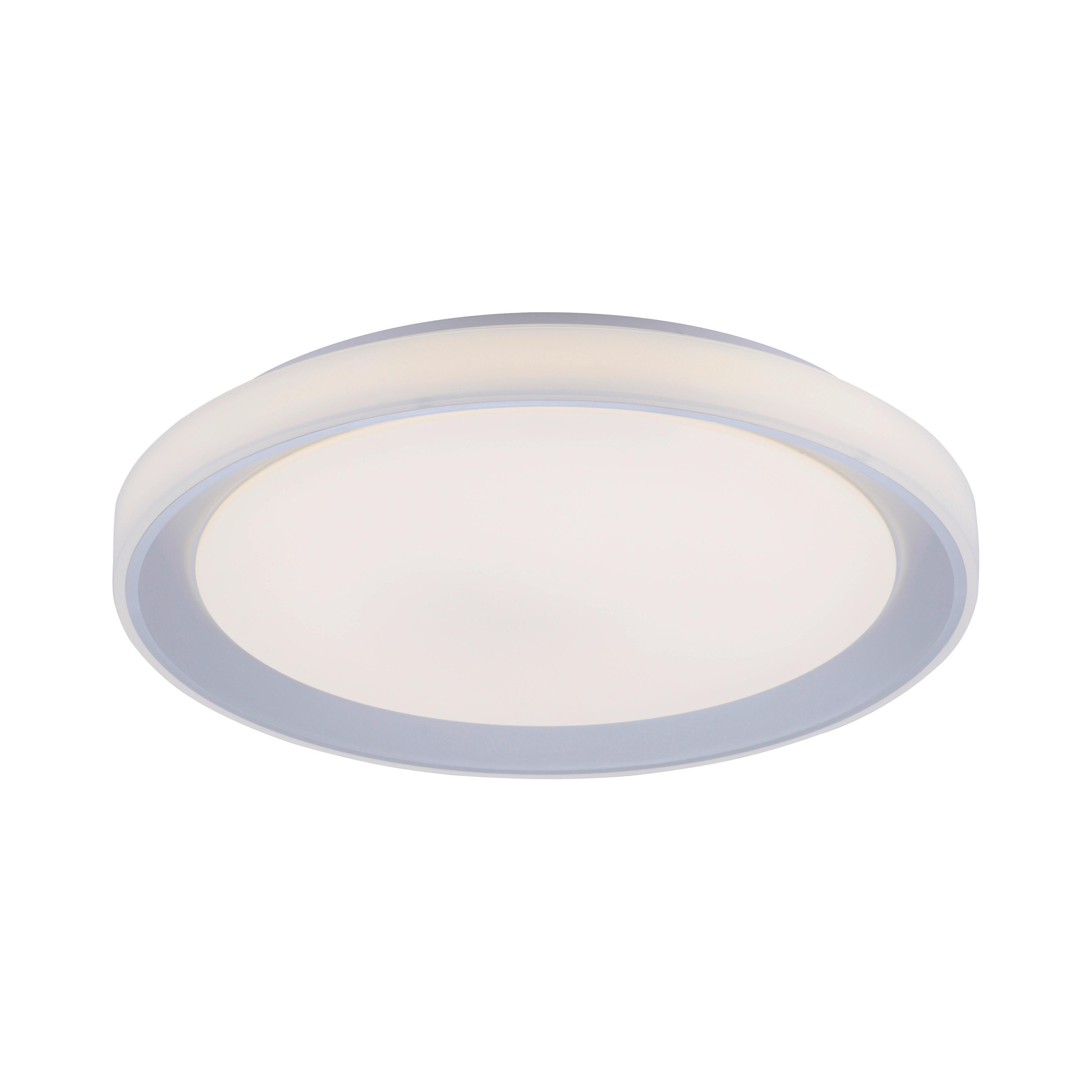 LED-Deckenleuchte Lolasmart Leni max. 40 Watt - Silberfarben/Weiß, Design, Kunststoff/Metall (51/51/7,5cm)