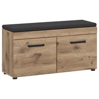 Bancă pentru hol GRANO - culoare lemn stejar/gri, Trend, textil/material pe bază de lemn (92,8/47/38cm) - Modern Living