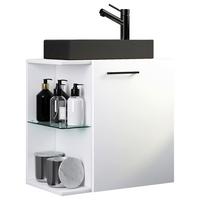 WASCHTISCHKOMBI HAUSA BL - Weiss/Silberfarben, Modern, Glas/Keramik (52cm) - MID.YOU