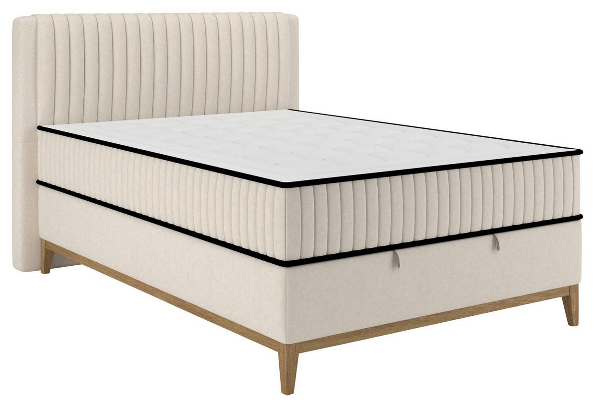 Boxbett Elena Creme ca. 120x200cm - Creme, KONVENTIONELL, Holz/Holzwerkstoff (120/200cm) - Sembella