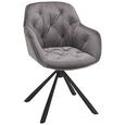 Armlehnstuhl aus Samt in Grau - Schwarz/Grau, LIFESTYLE, Holz/Textil (68/86/64cm) - Premium Living Armlehnstuhl aus Samt in Grau - Schwarz/Grau, LIFESTYLE, Holz/Textil (68/86/64cm) - Premium Living