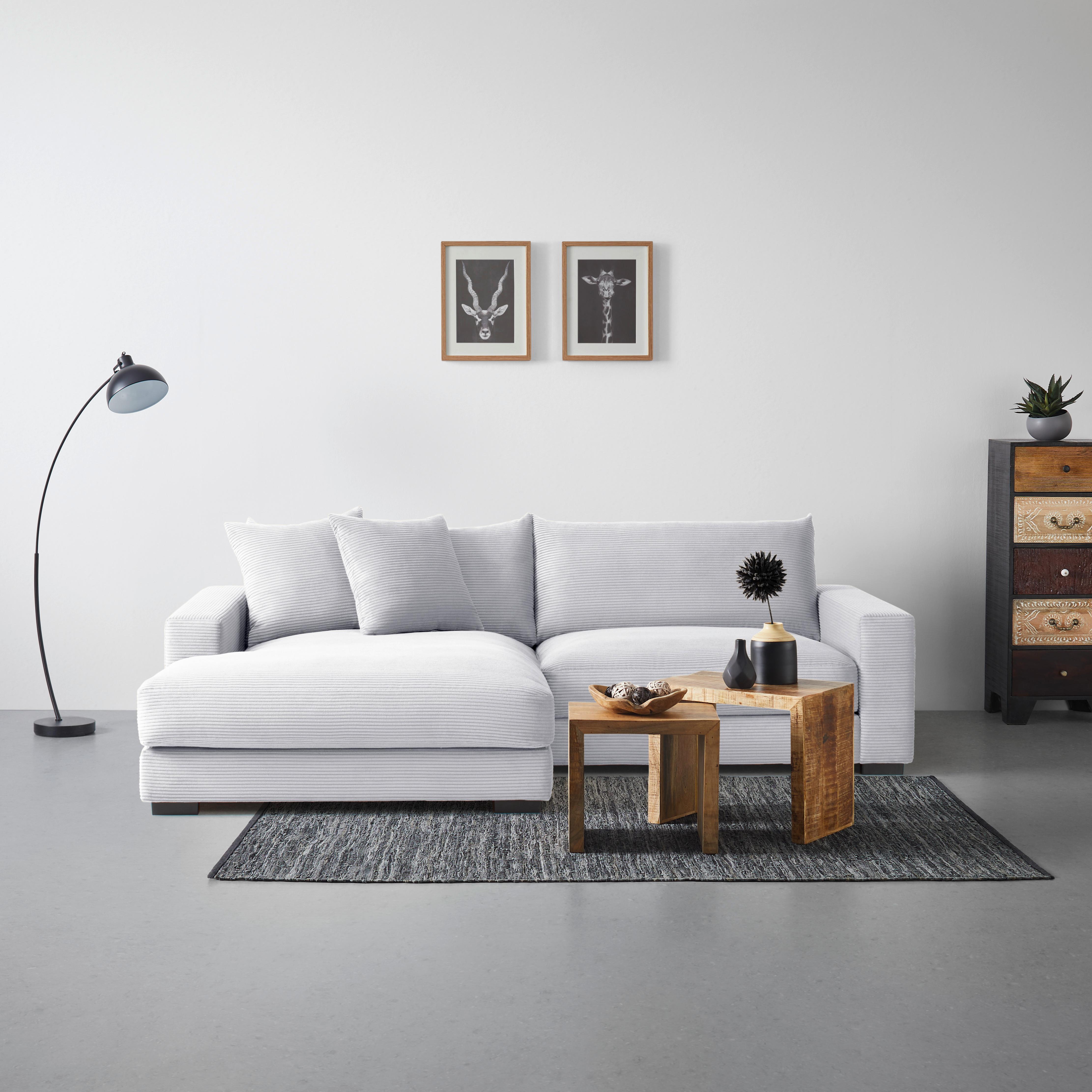 Kutna Garnitura Pedro - svijetlo siva, Moderno, tekstil (180/83/265cm) - Mömax