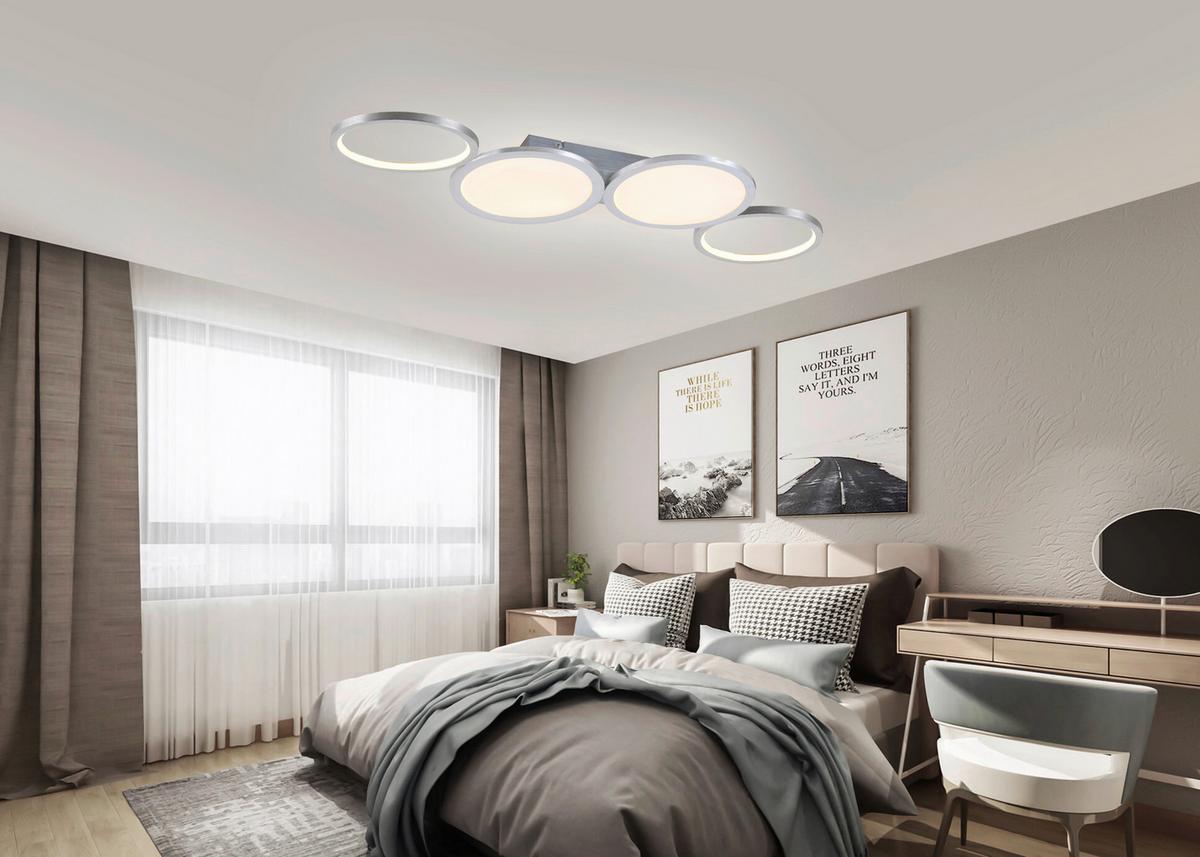 LAMPA SUFITOWA LED C13989L - kolor aluminiowy, Design, tworzywo sztuczne/metal (91/34/6cm) - Novel