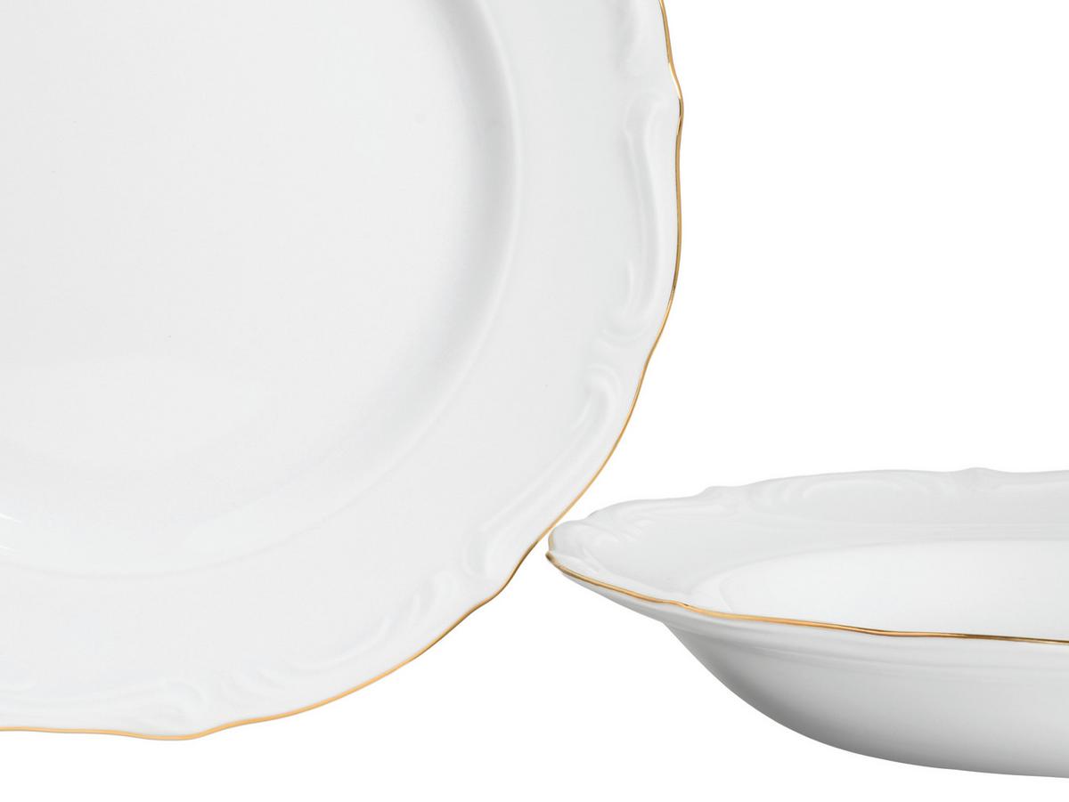 Jedilni Servis Maria Theresia Gold, 12-Delni - zlate barve/bela, Basics, keramika - Creatable