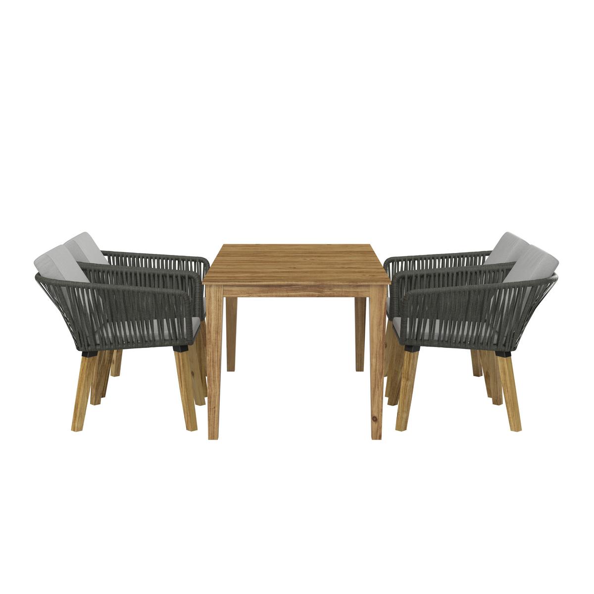 Set grădină Viola - gri deschis, Modern, plastic/lemn (160/76/90cm) - Bessagi Garden
