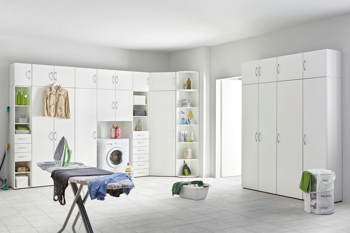 Mehrzweckschrank in Weiss - Weiss/Alufarben, Konventionell, Holzwerkstoff/Kunststoff (40/185/40cm) - Mömax