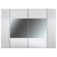 Omara Z Drsnimi Vrati Mega, Bela, 312 Cm - srebrne barve/bela, Moderno, kovina/umetna masa (312/226/61cm) - Modern Living