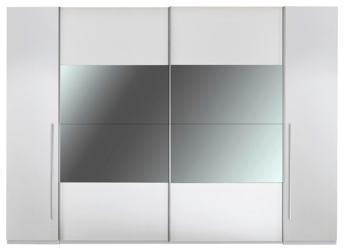 Omara Z Drsnimi Vrati Mega, Bela, 312 Cm - srebrne barve/bela, Moderno, kovina/umetna masa (312/226/61cm) - Modern Living