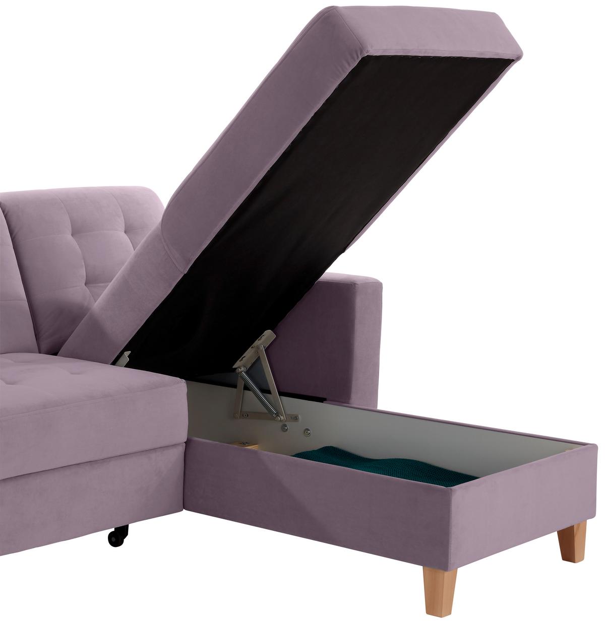 Colțar BERGEN - liliachiu, Design, textil (231/160cm) - Luca Bessoni