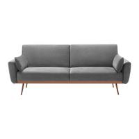 Schlafsofa Guilia Grau Samt - Grau/Kupferfarben, MODERN, Holz/Textil (211/85/83cm) - Bessagi Home
