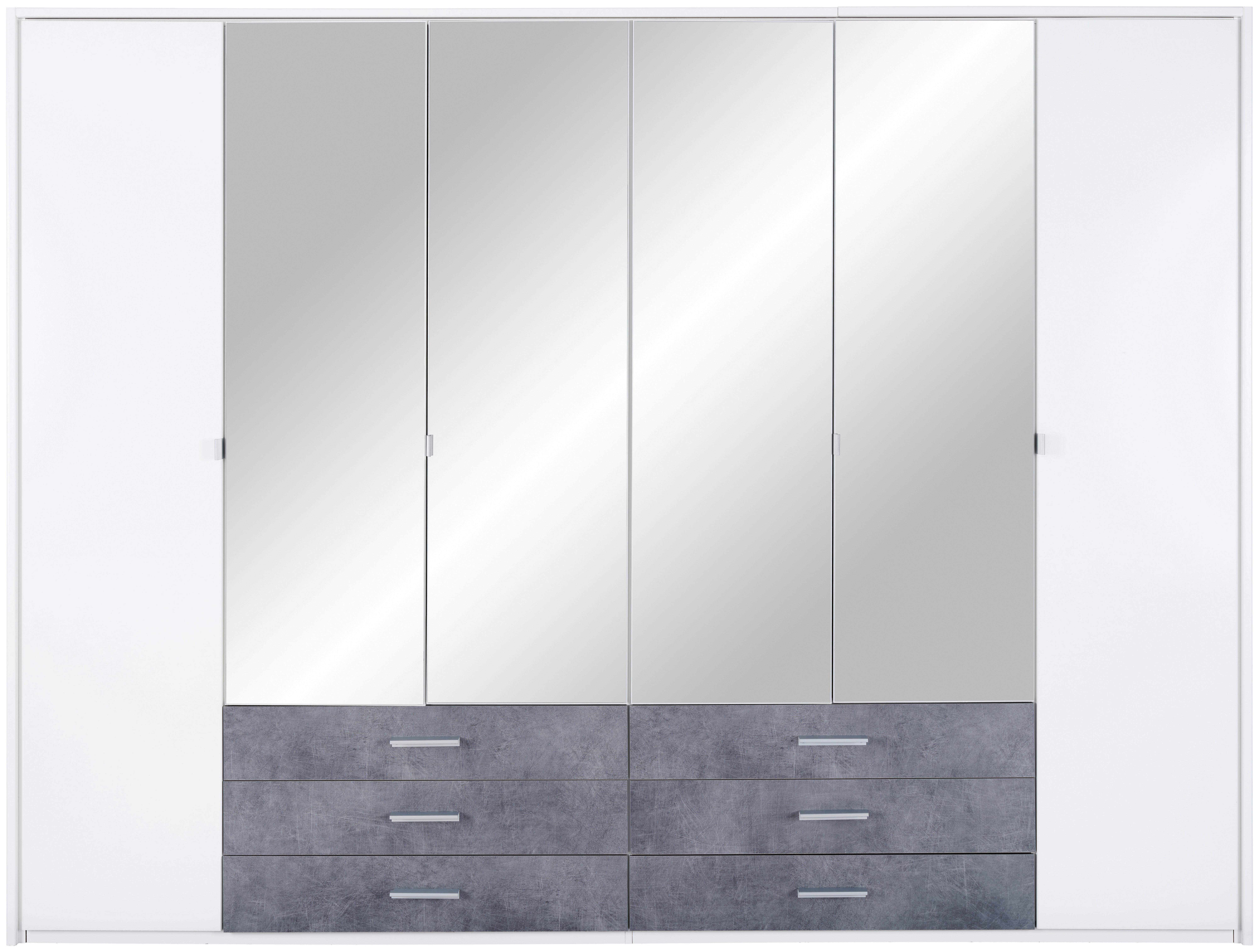 Ormar S Klasičnim Vratima Borneo - bijela/srebrne boje, Konventionell, drvni materijal/metal (270/210/58cm) - Modern Living