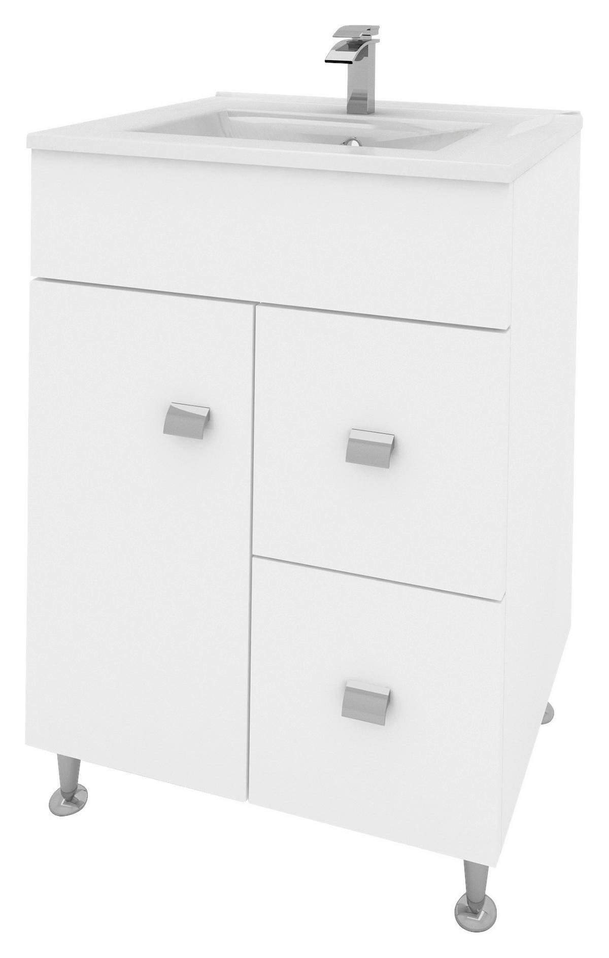 Fürdőszoba Logika - fehér, Modern, faalapú anyag (61/86/47cm)