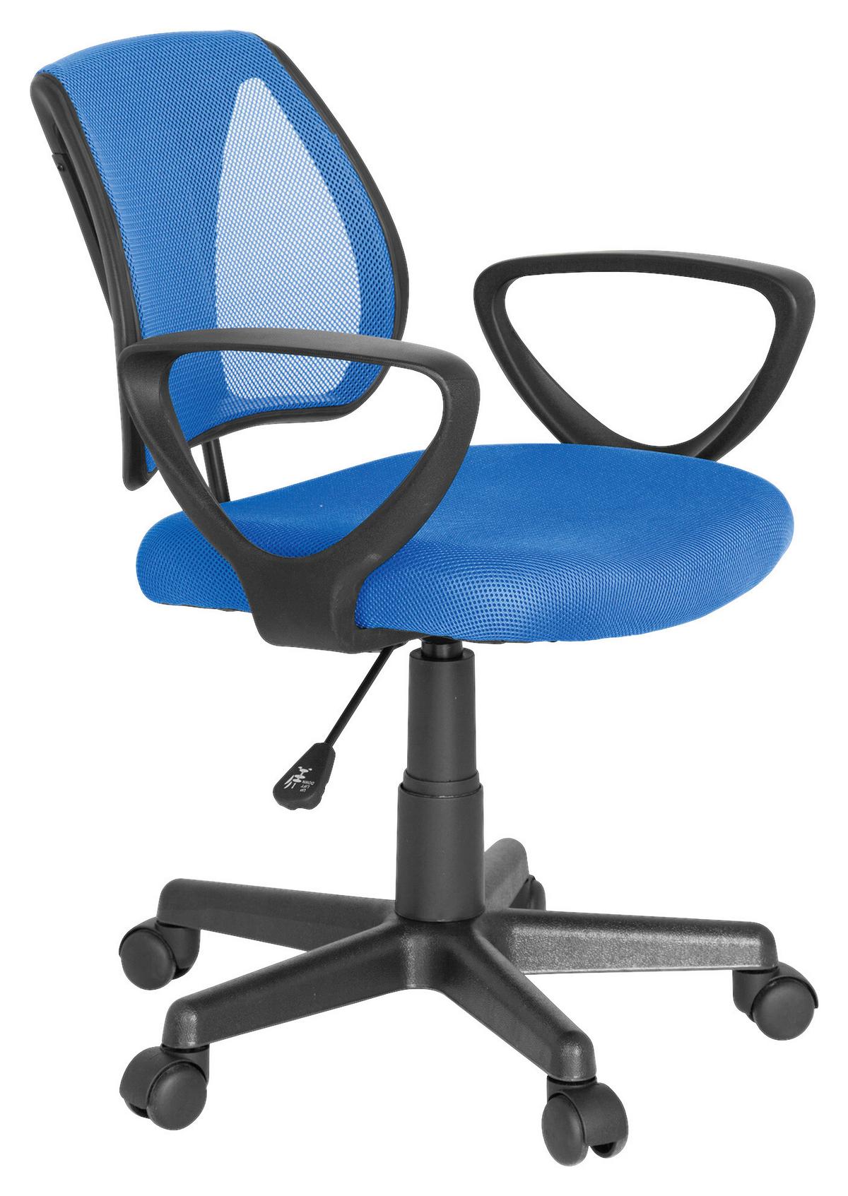 Jugenddrehstuhl Kiddy CD ca. 58x75-92x45 cm Blau - Blau/Schwarz, Basics, Kunststoff (58/75-92/45cm) - MID.YOU