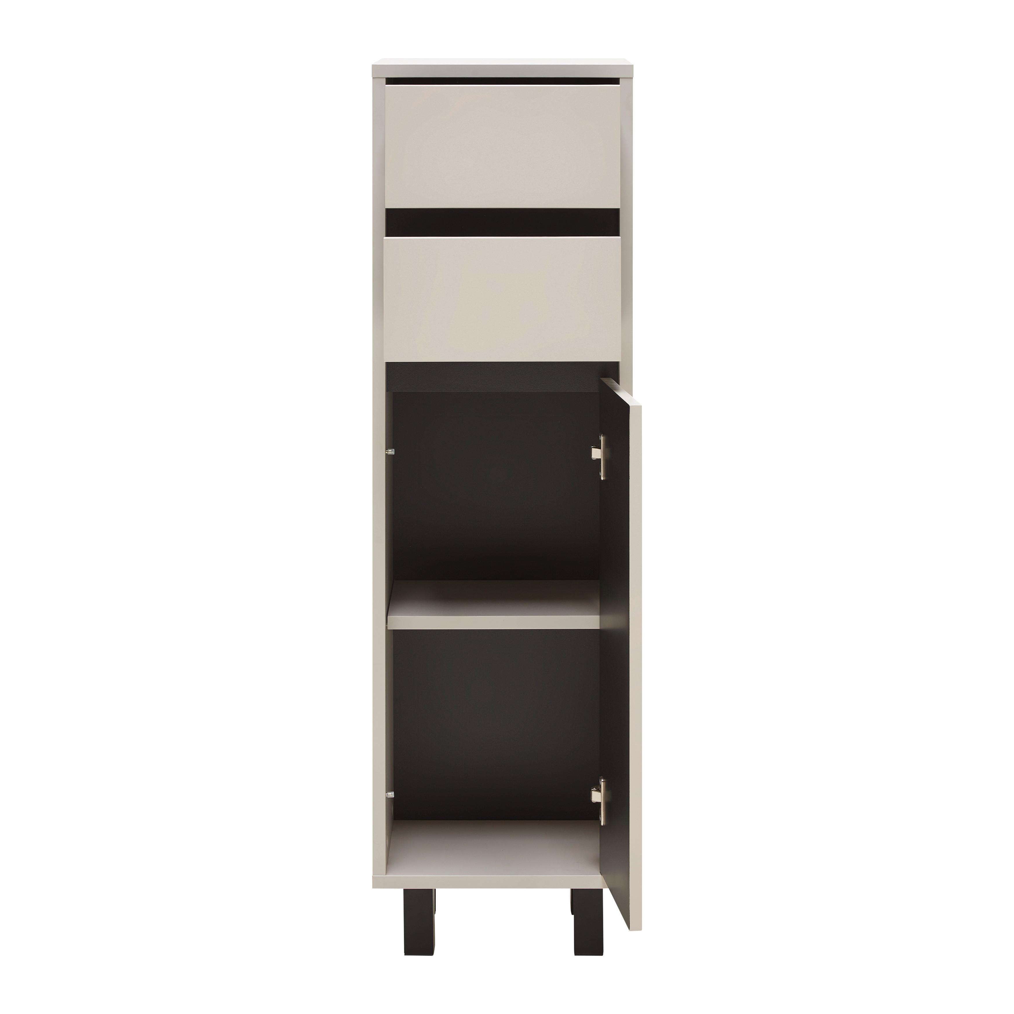SEITENSCHRANK SOPHIA -EXKLUSIV- - Kaschmir/Schwarz, MODERN, Holzwerkstoff (35/120/33cm) - Mömax