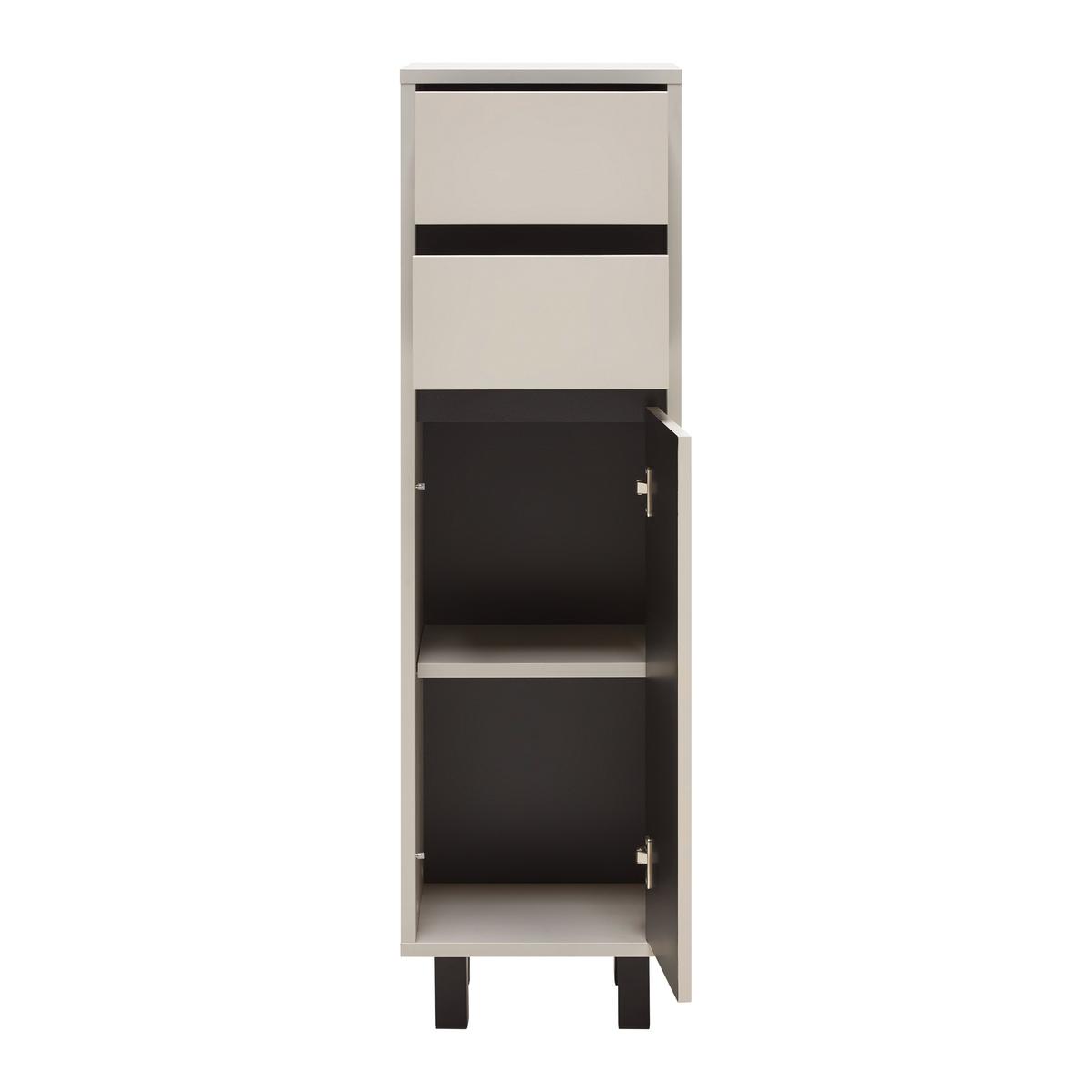 Seitenschrank Sophia Kaschmirfarben - Kaschmir/Schwarz, MODERN, Holzwerkstoff (35/120/33cm) - Mömax